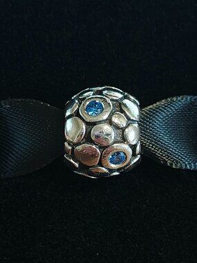 Authentic Pandora Blue Bubbles Charm – 790329CZB Retired and Rare Blue Theme